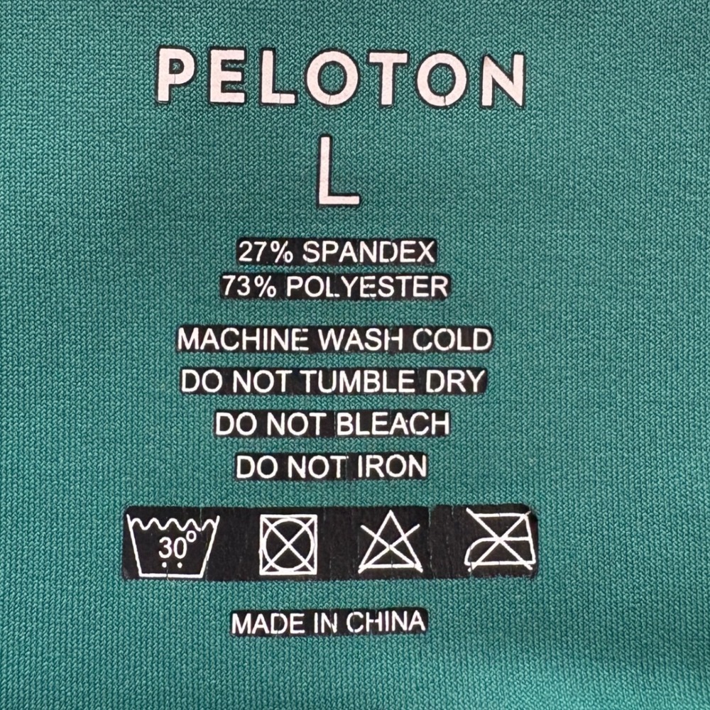 Peloton Green High Rise Scallop‎ Hem Leggings Performance Fabric Women's Size L - Picture 5 of 5